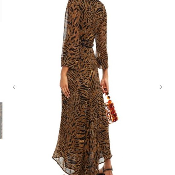 NWT: Tiger-print georgette maxi wrap dress - Picture 9 of 9